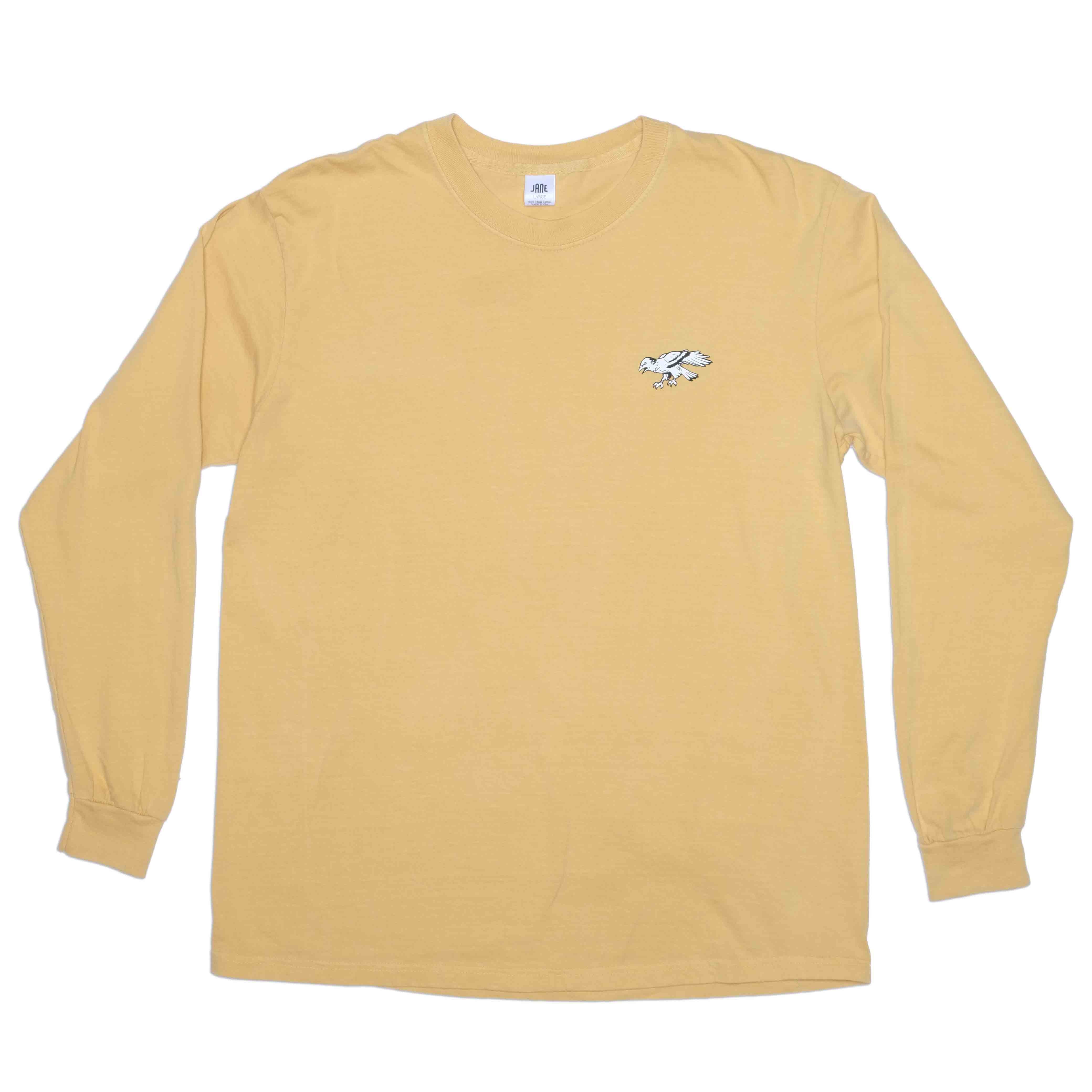ANGRY BIRD LONG SLEEVED T-SHIRT- Garment Dyed Yellow