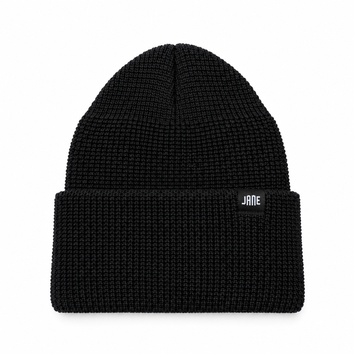 MERINO WOOL WATCH CAP - BLACK
