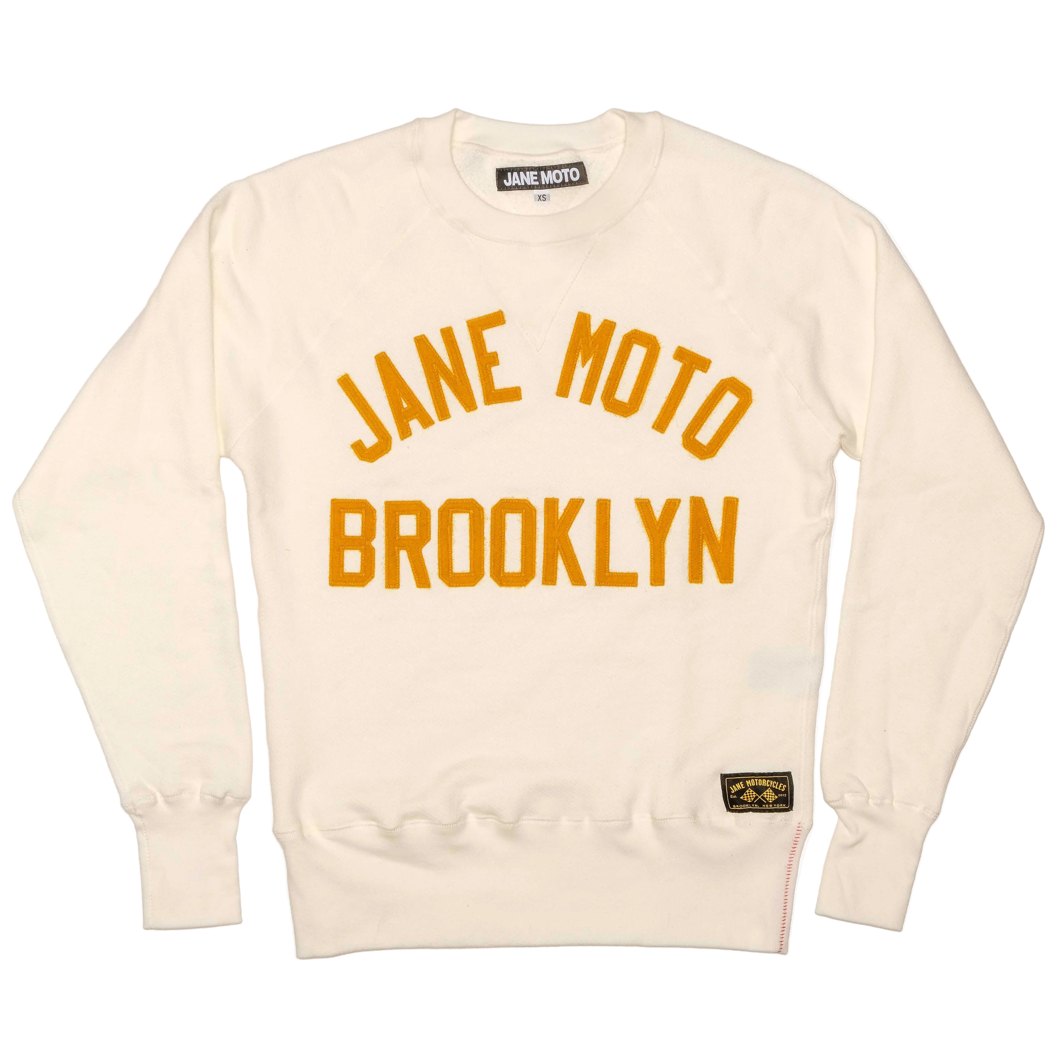 GOLD FELT ORGANIC COTTON CREWNECK - WHITE