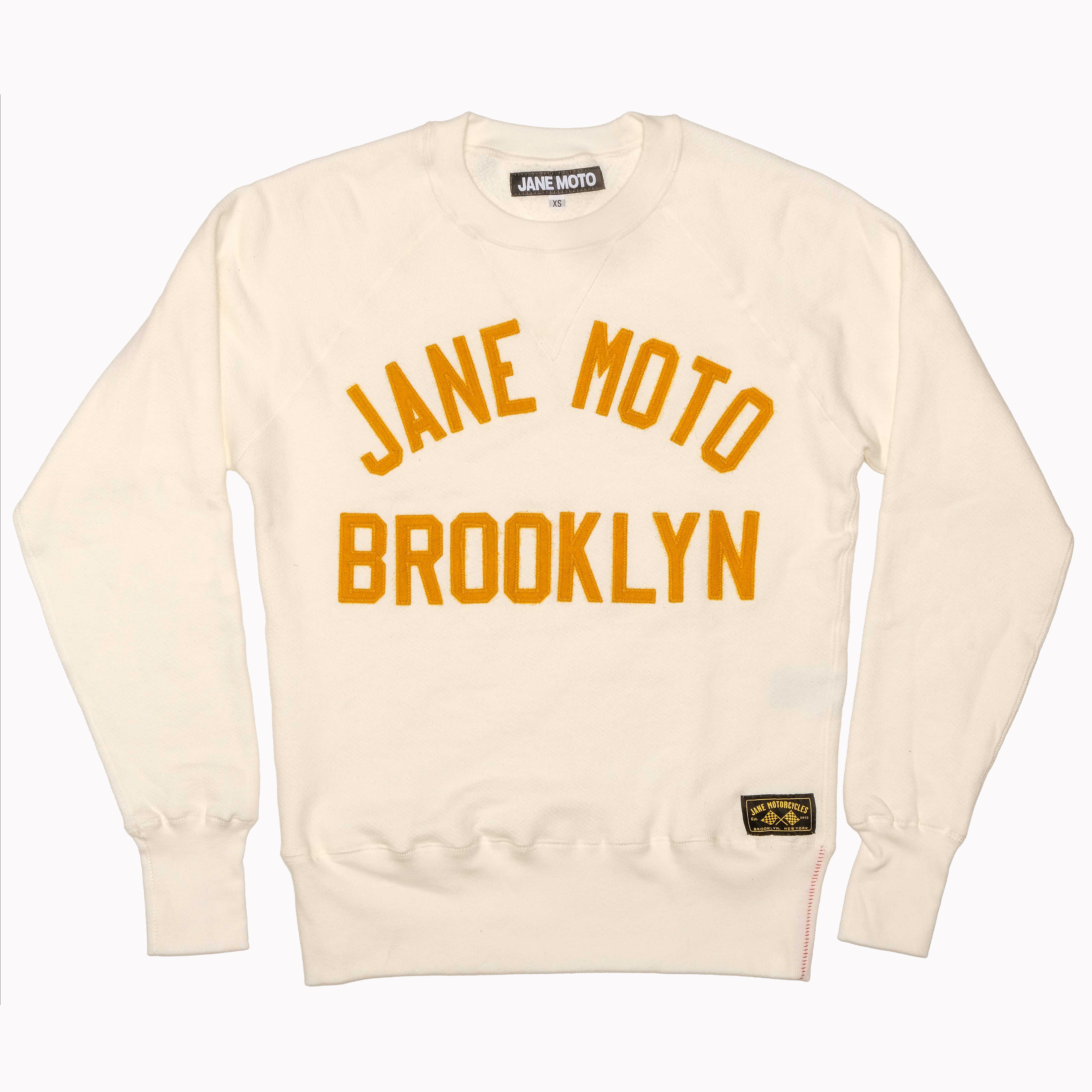 GOLD FELT ORGANIC COTTON CREWNECK - WHITE