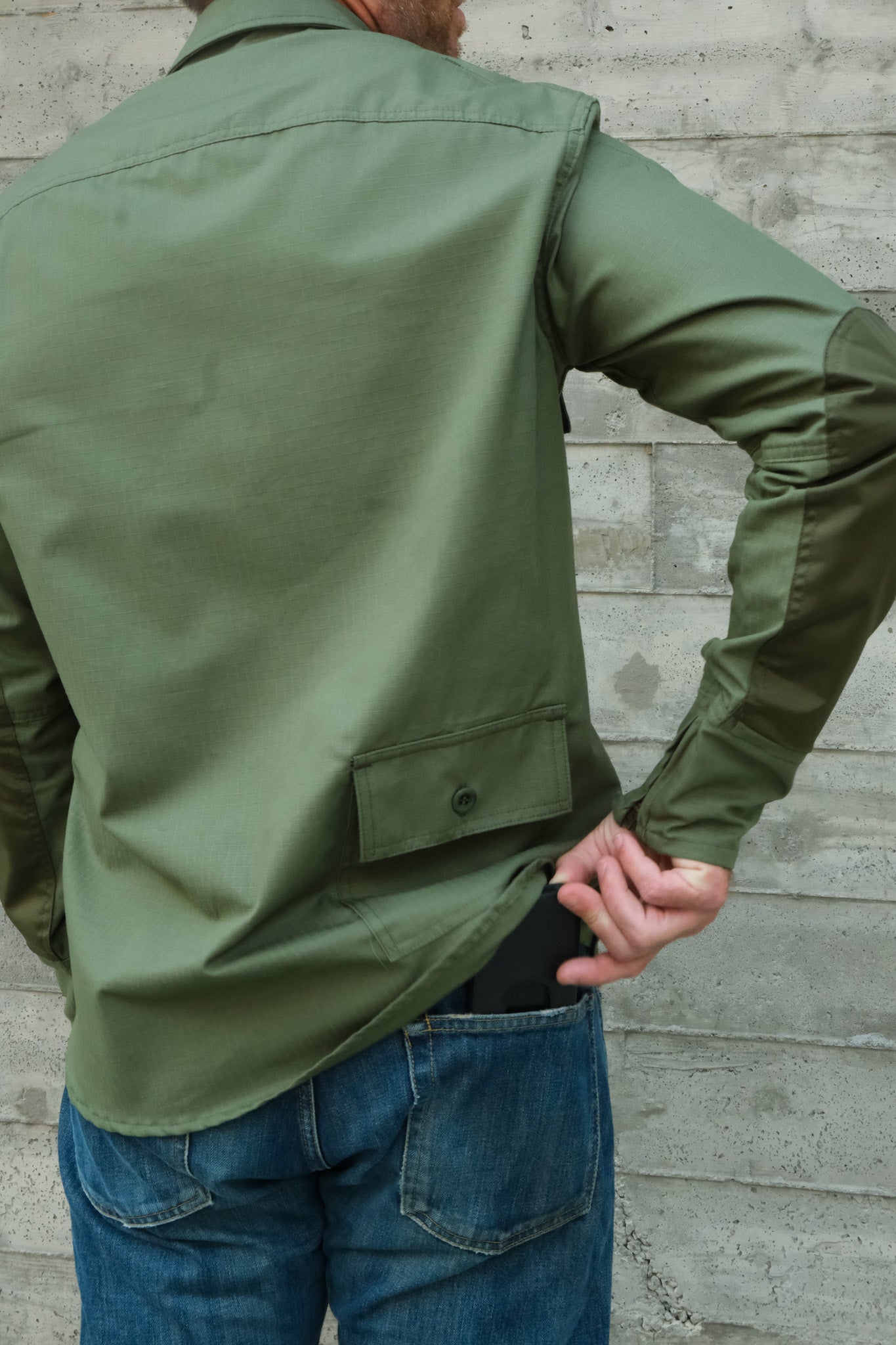 The Mercer Riding Shirt - Cotton Ripstop - Army Green