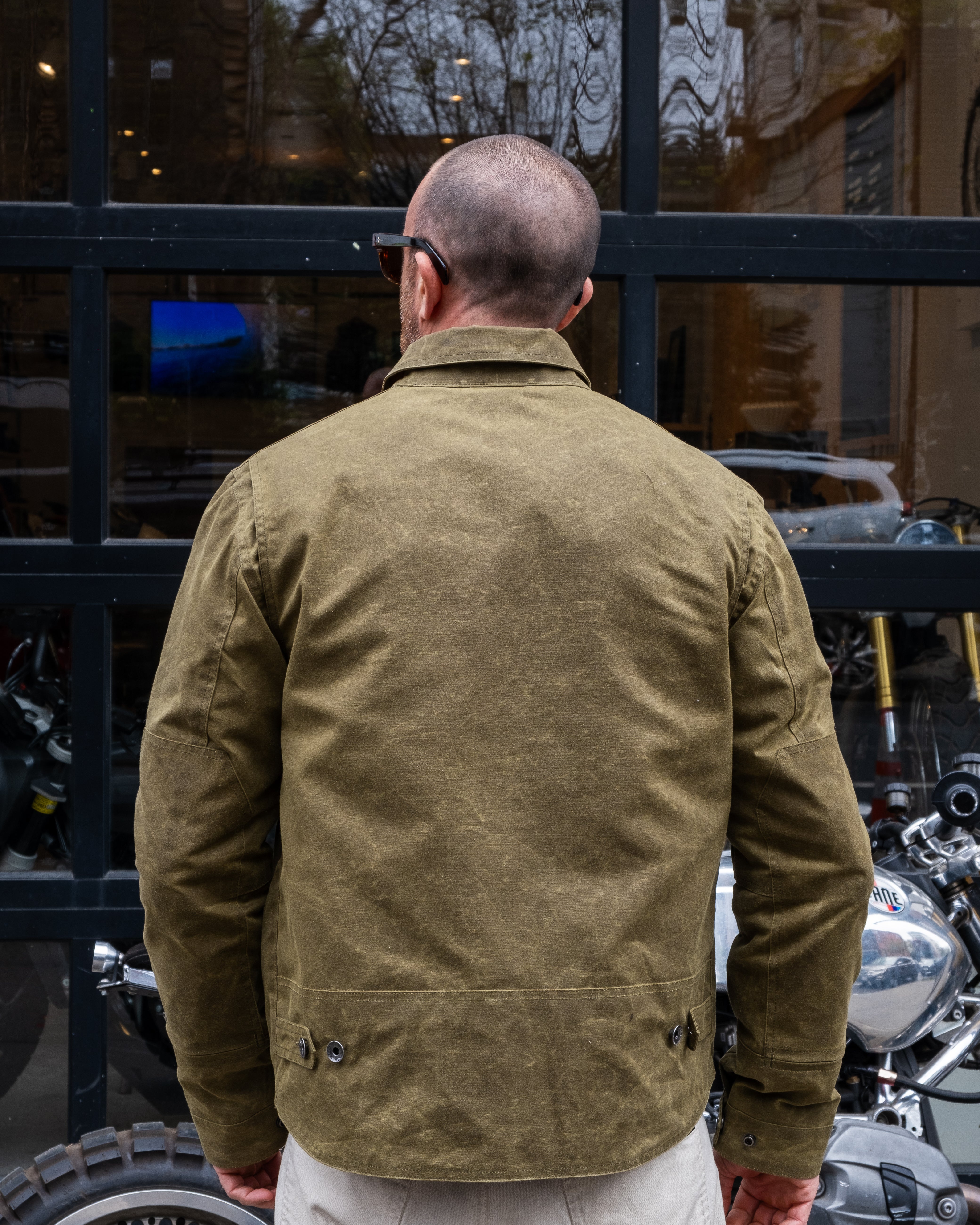 The Driggs Waxed Canvas Olive Riding Jacket