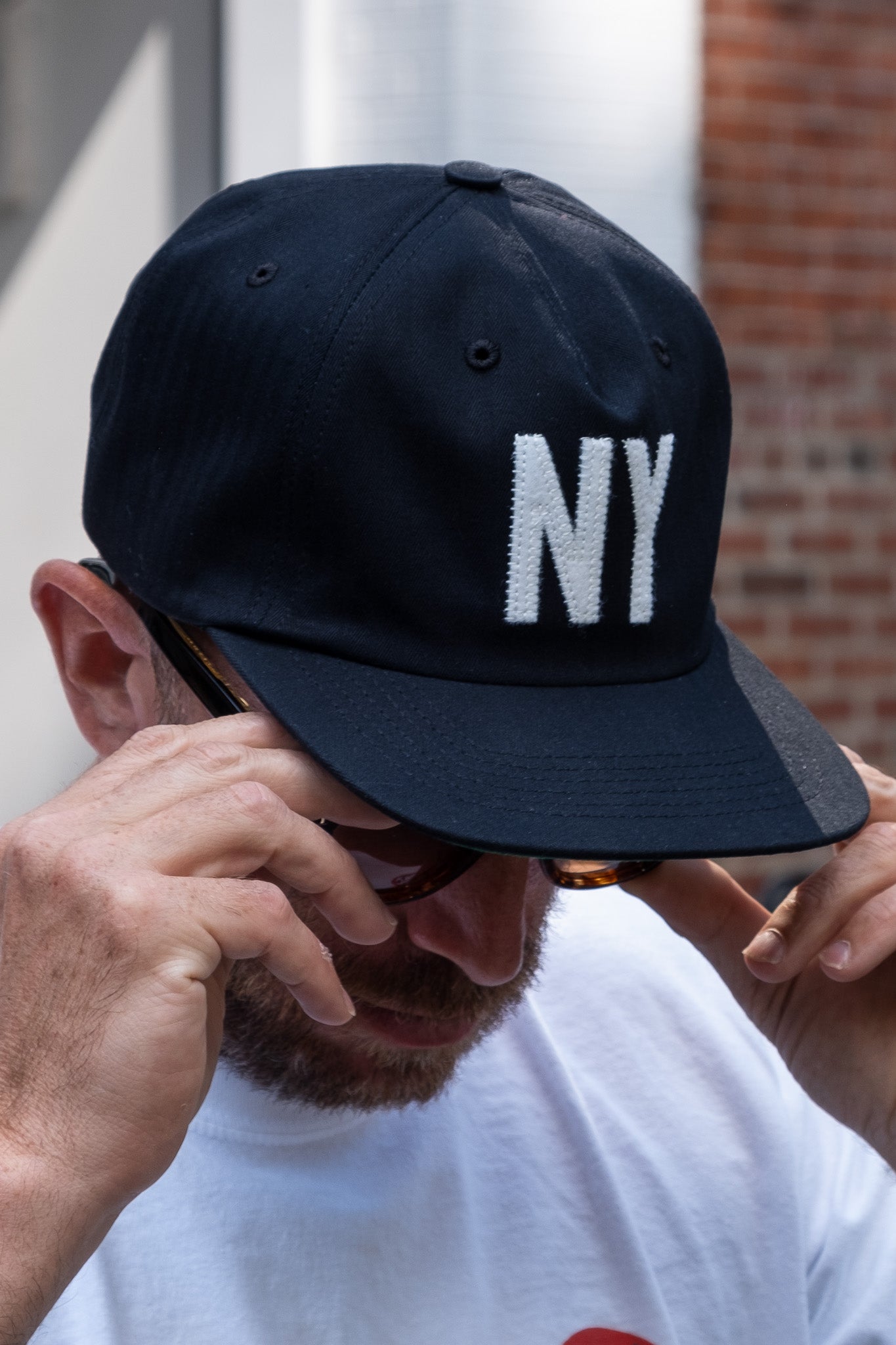 NY Ball Cap - Black Herringbone
