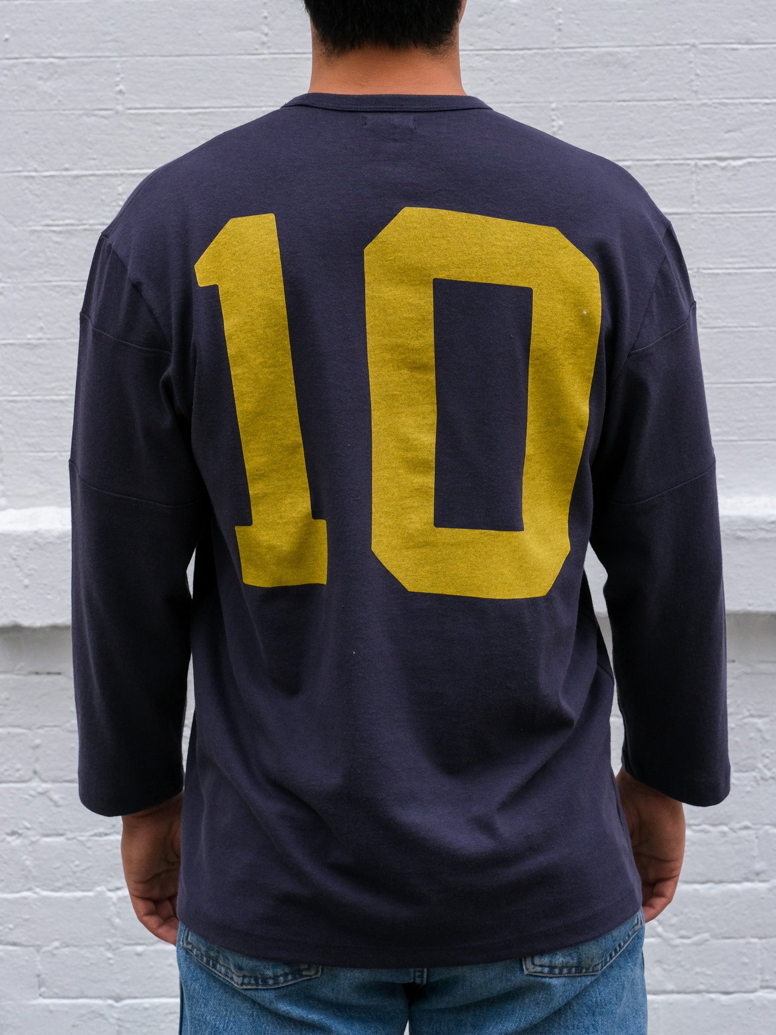 JANE MOTO - MIDWEIGHT VINTAGE FOOTBALL JERSEY - NAVY