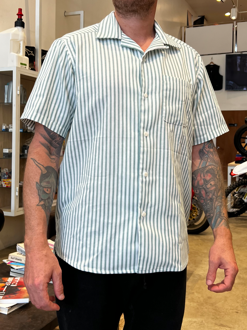 Camp Collar Shirt - Green Stripe