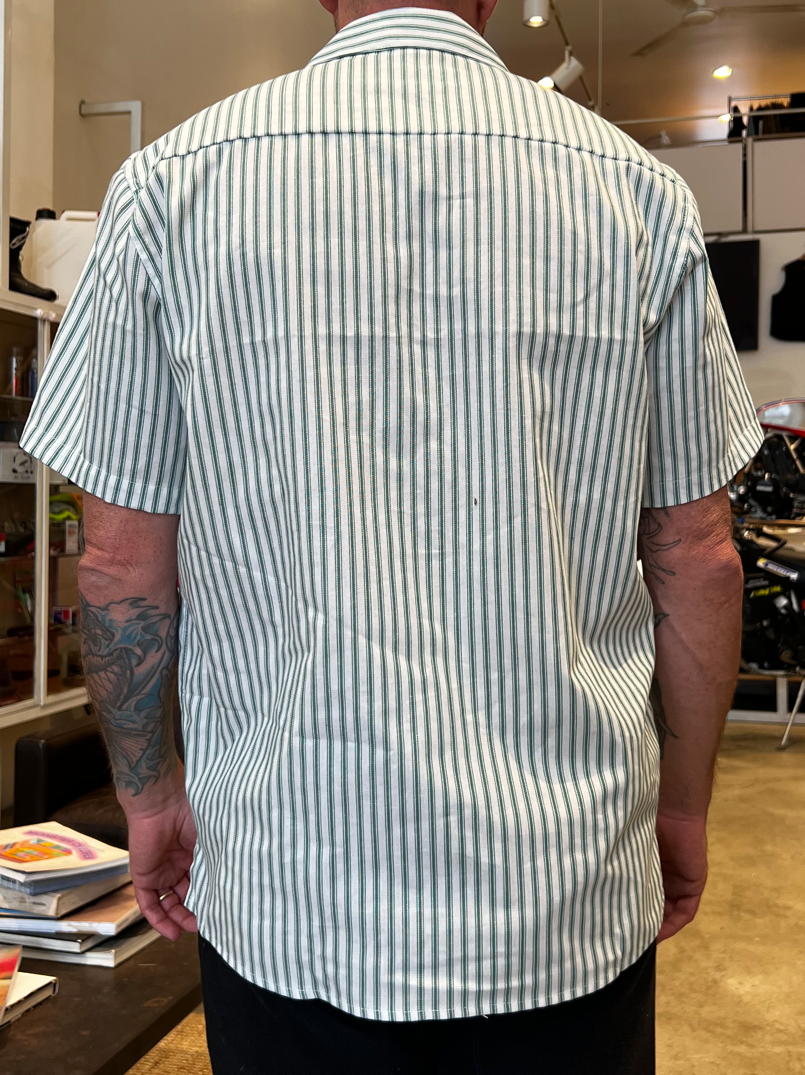 Camp Collar Shirt - Green Stripe