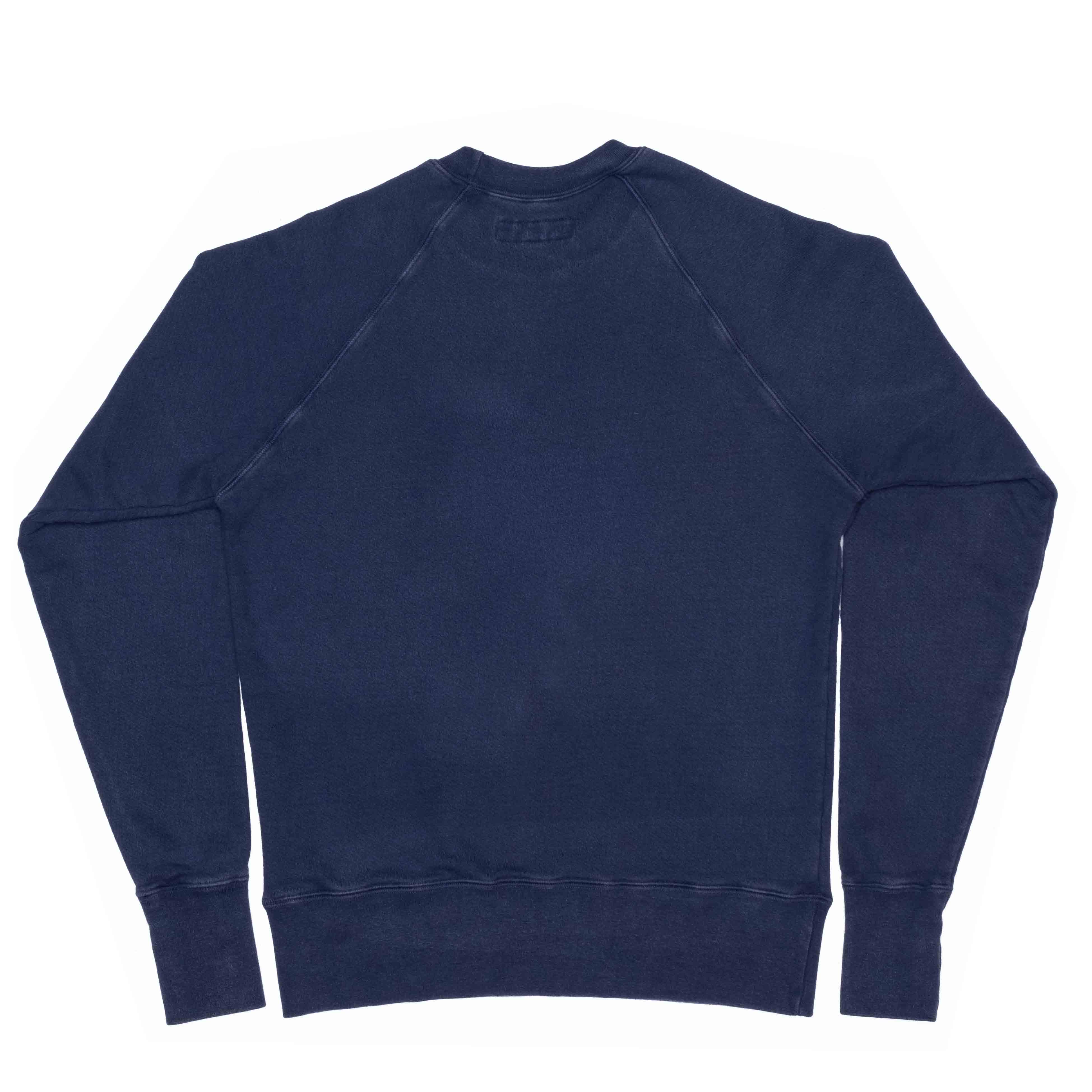 21st BOMBARDMENT GARMENT DYED ORGANIC COTTON CREWNECK SWEATSHIRT : BLUE