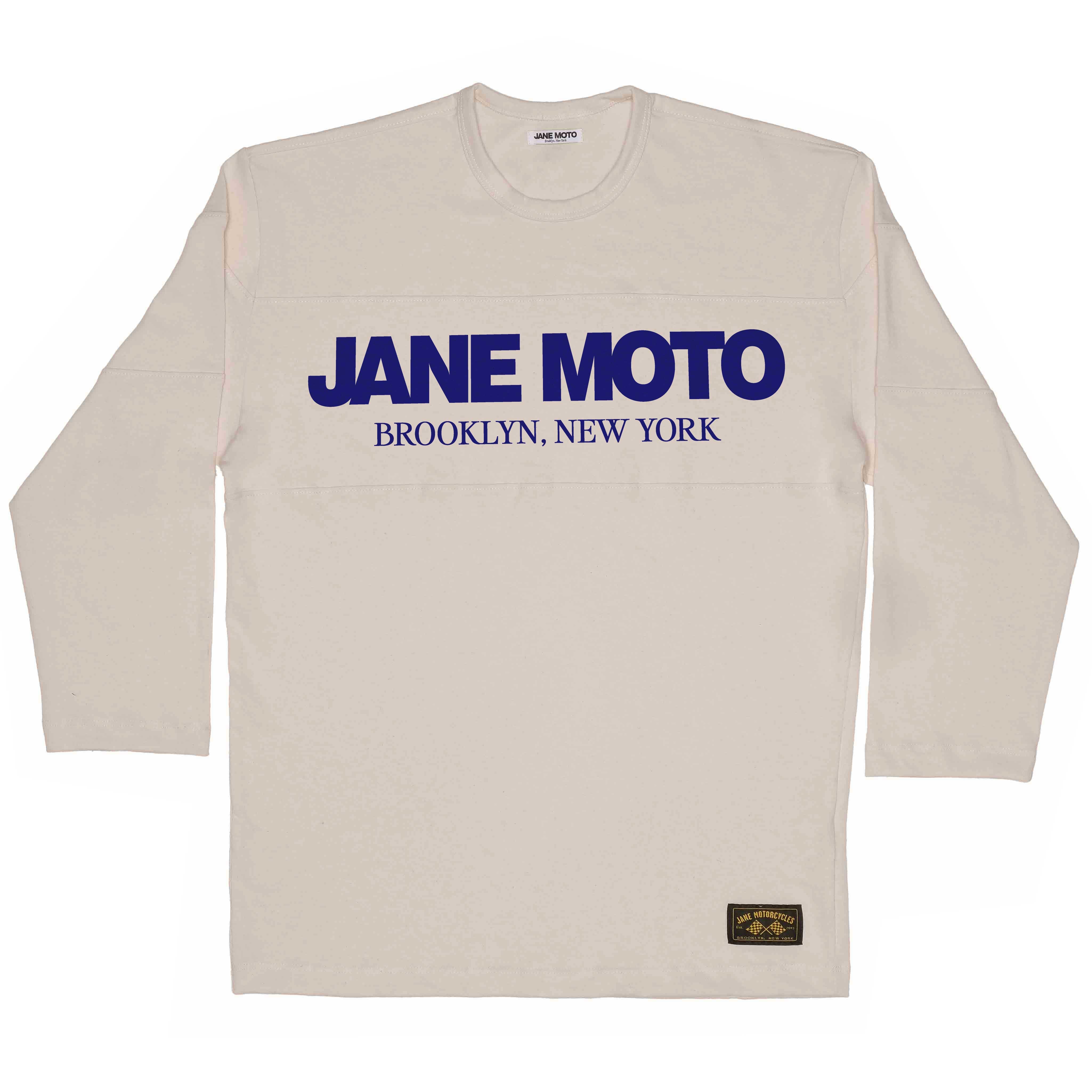 JANE MOTO - MIDWEIGHT VINTAGE FOOTBALL JERSEY - NATURAL