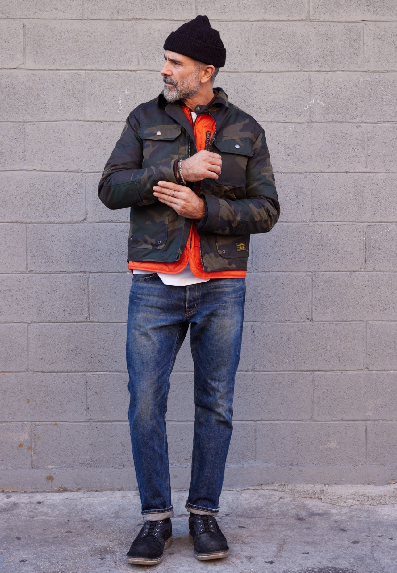 The Driggs Waxed Canvas Woodland Camo Riding Jacket