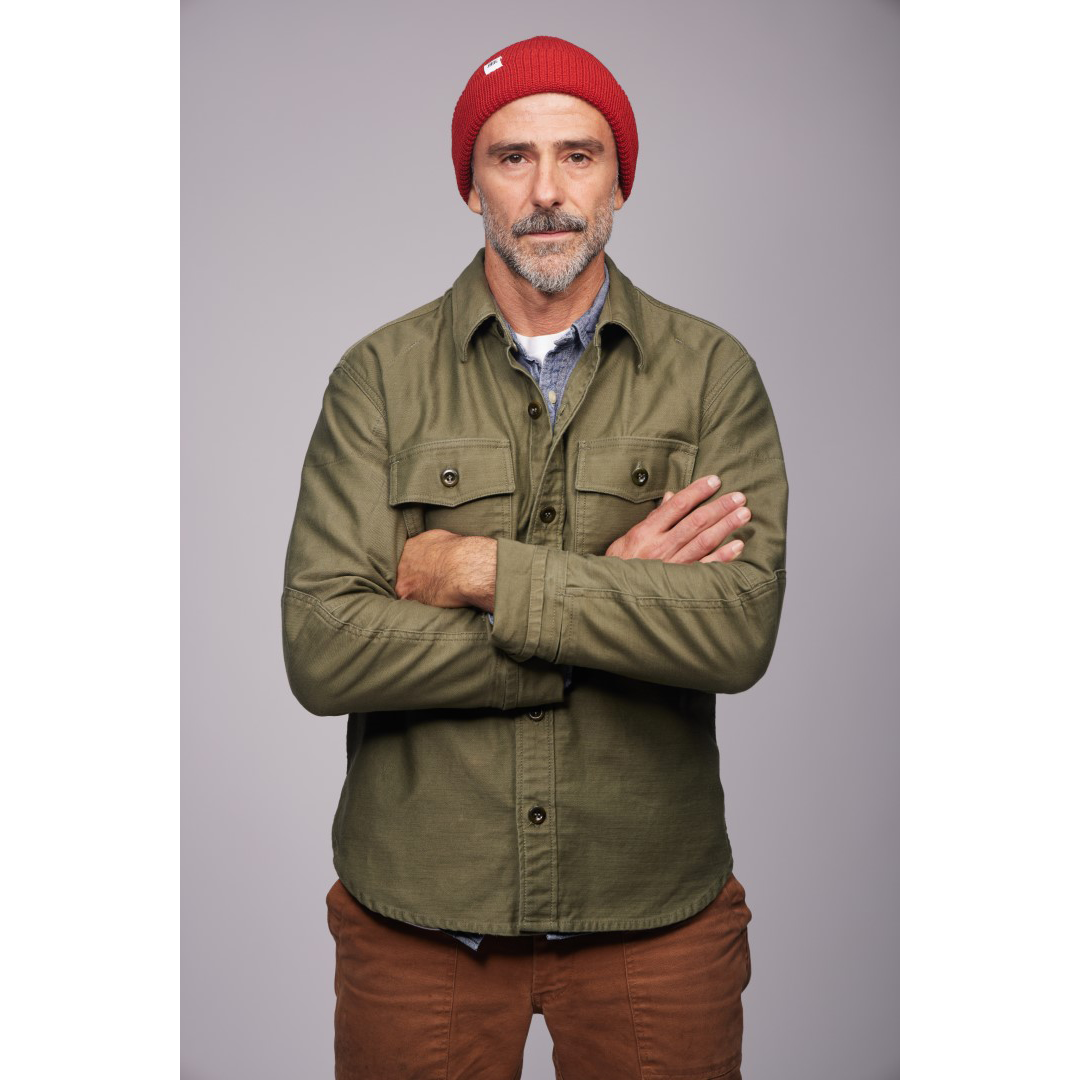 THE MERCER Riding Shirt - Olive Sateen
