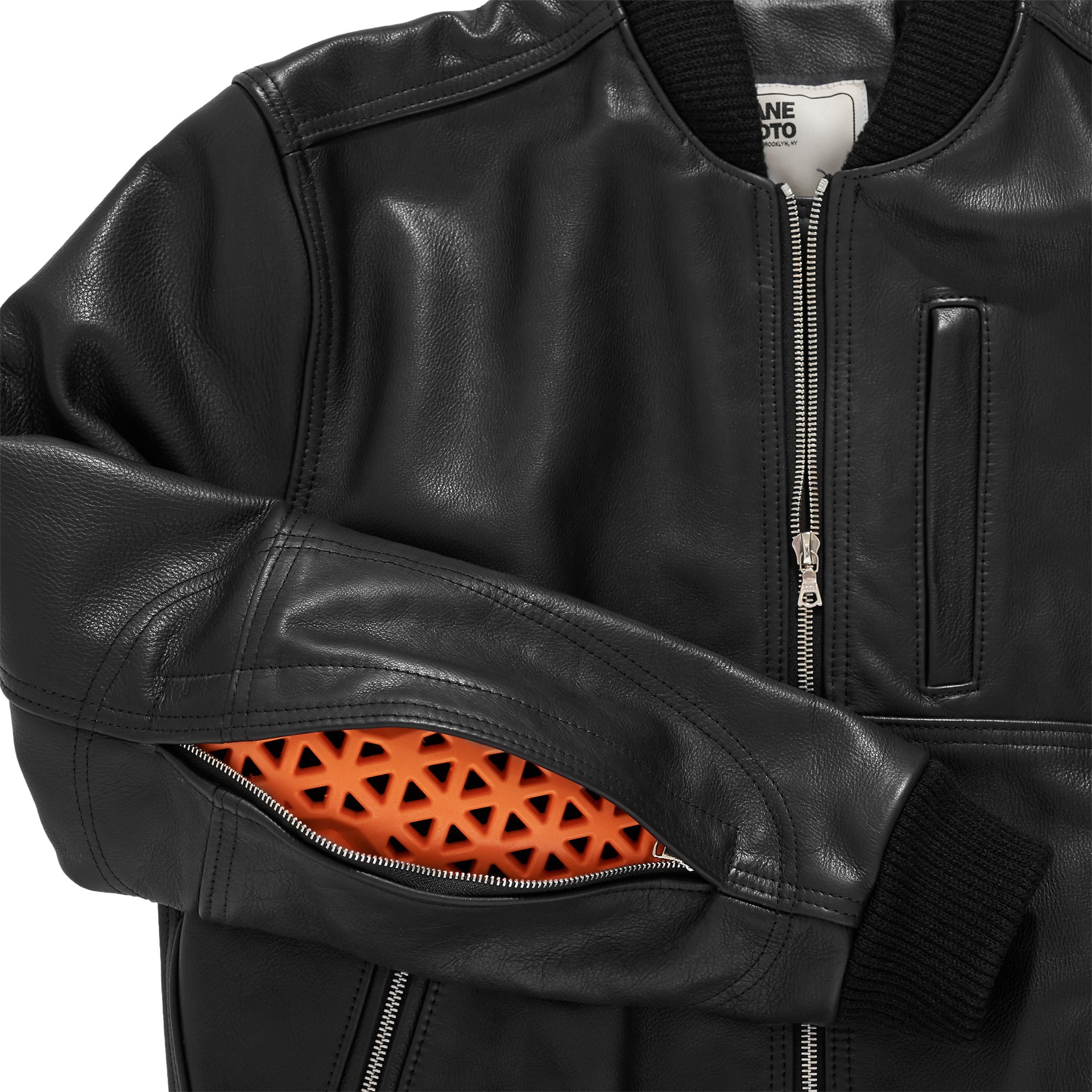 THE MARCY Leather Bomber - Black