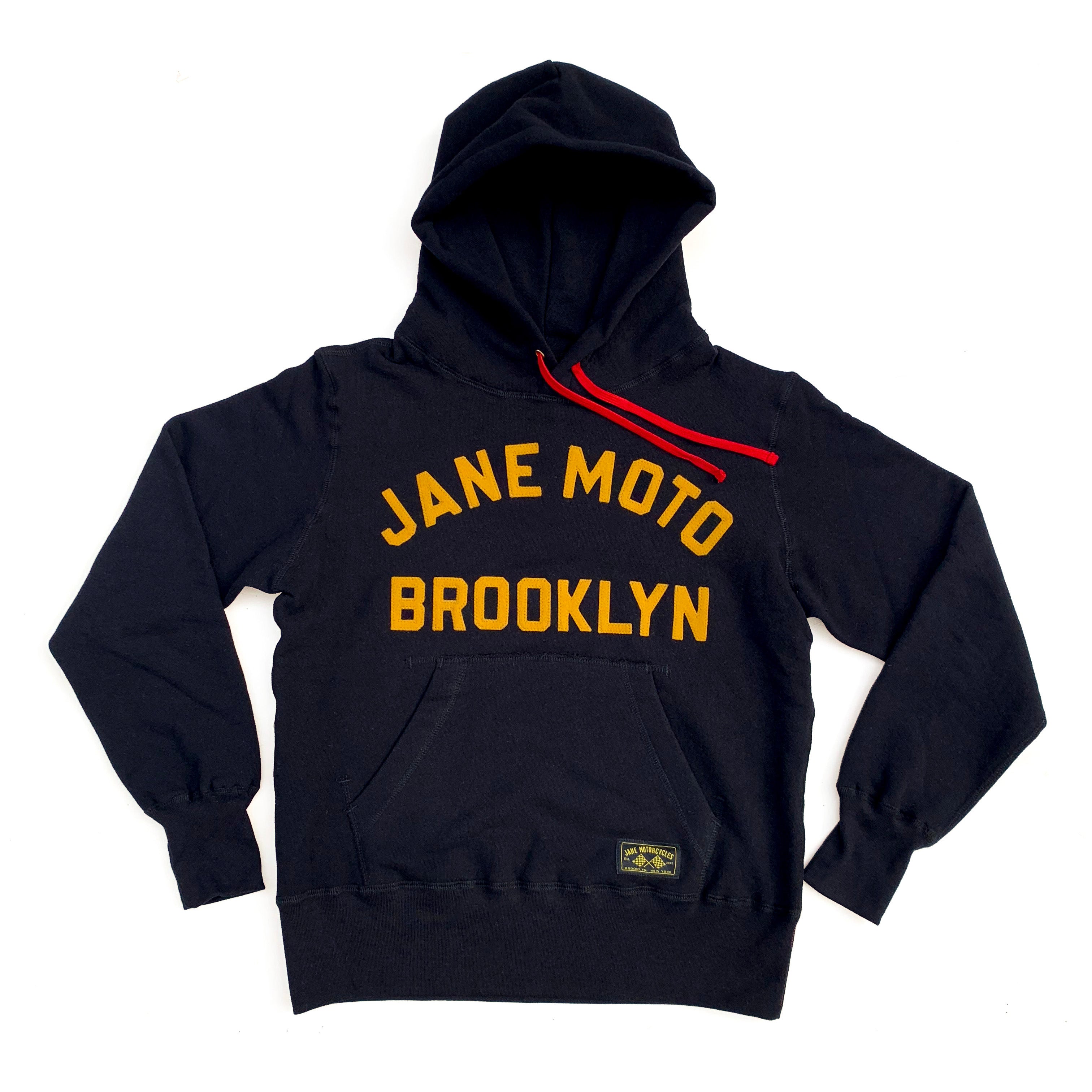 GOLD FELT ORGANIC COTTON HOODIE - BLACK