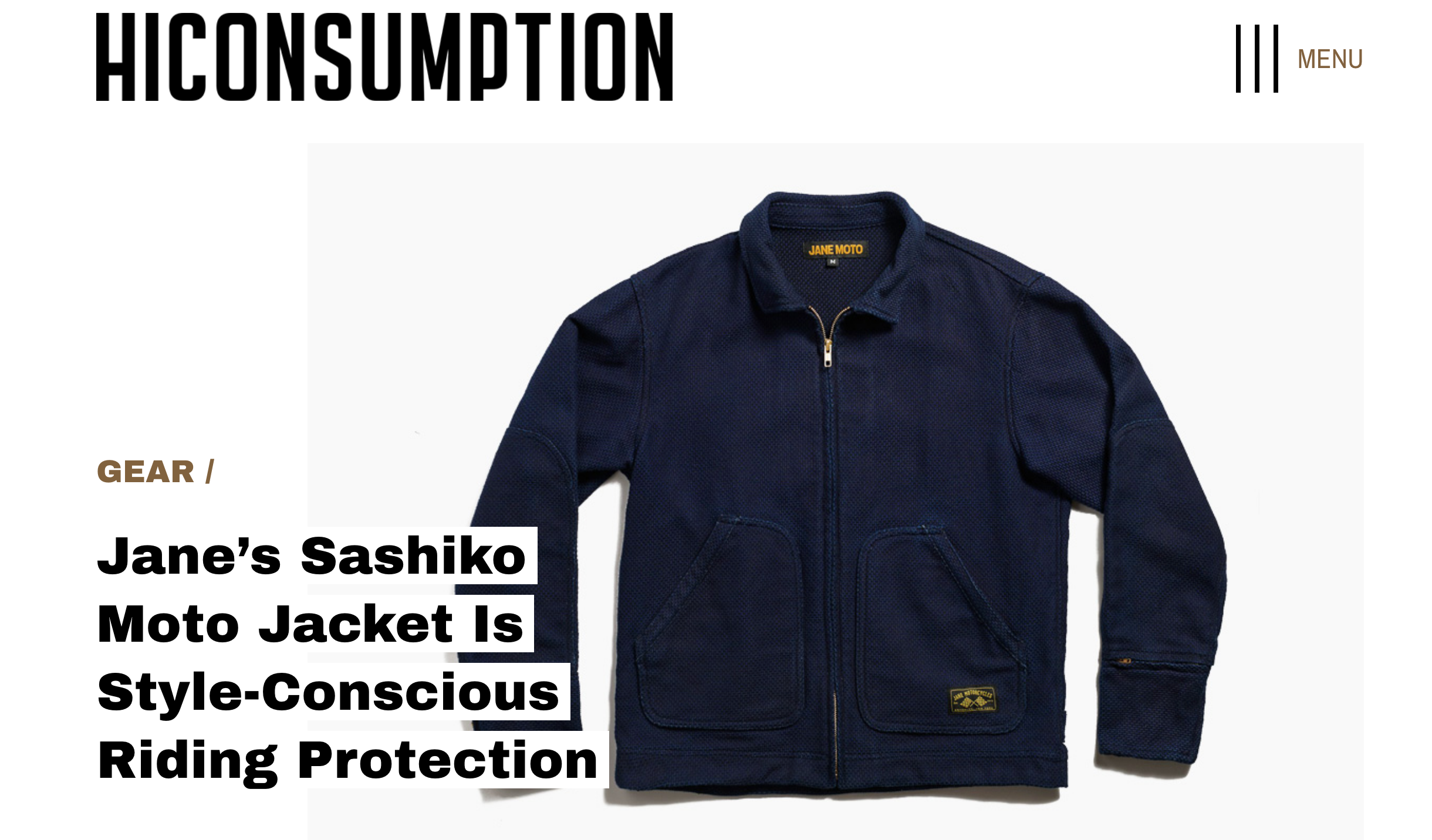 Hi Consumption x JANE Motorcycles Shashiko Mechanic's Jacket