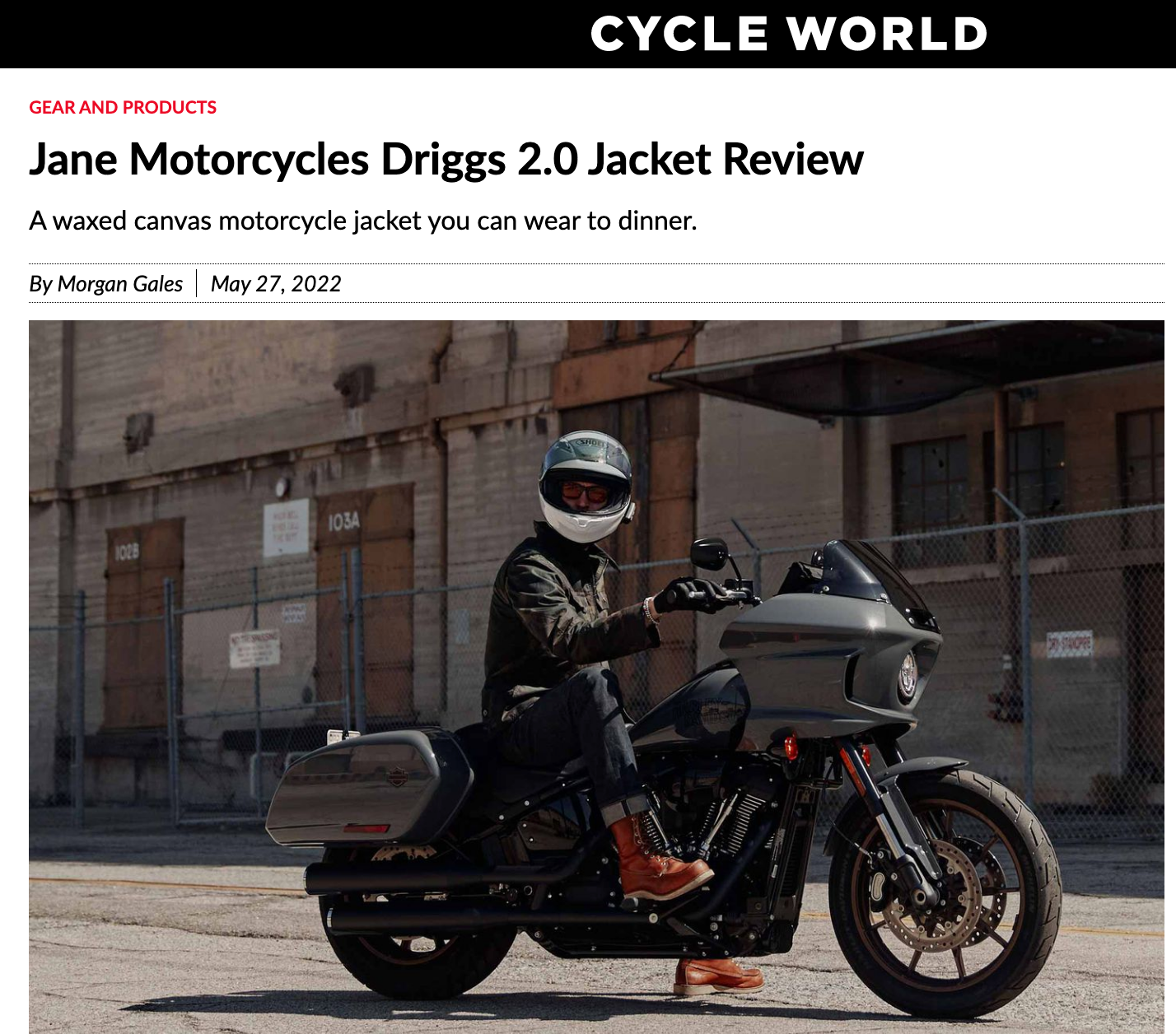 Cycle World X Driggs Jacket Review