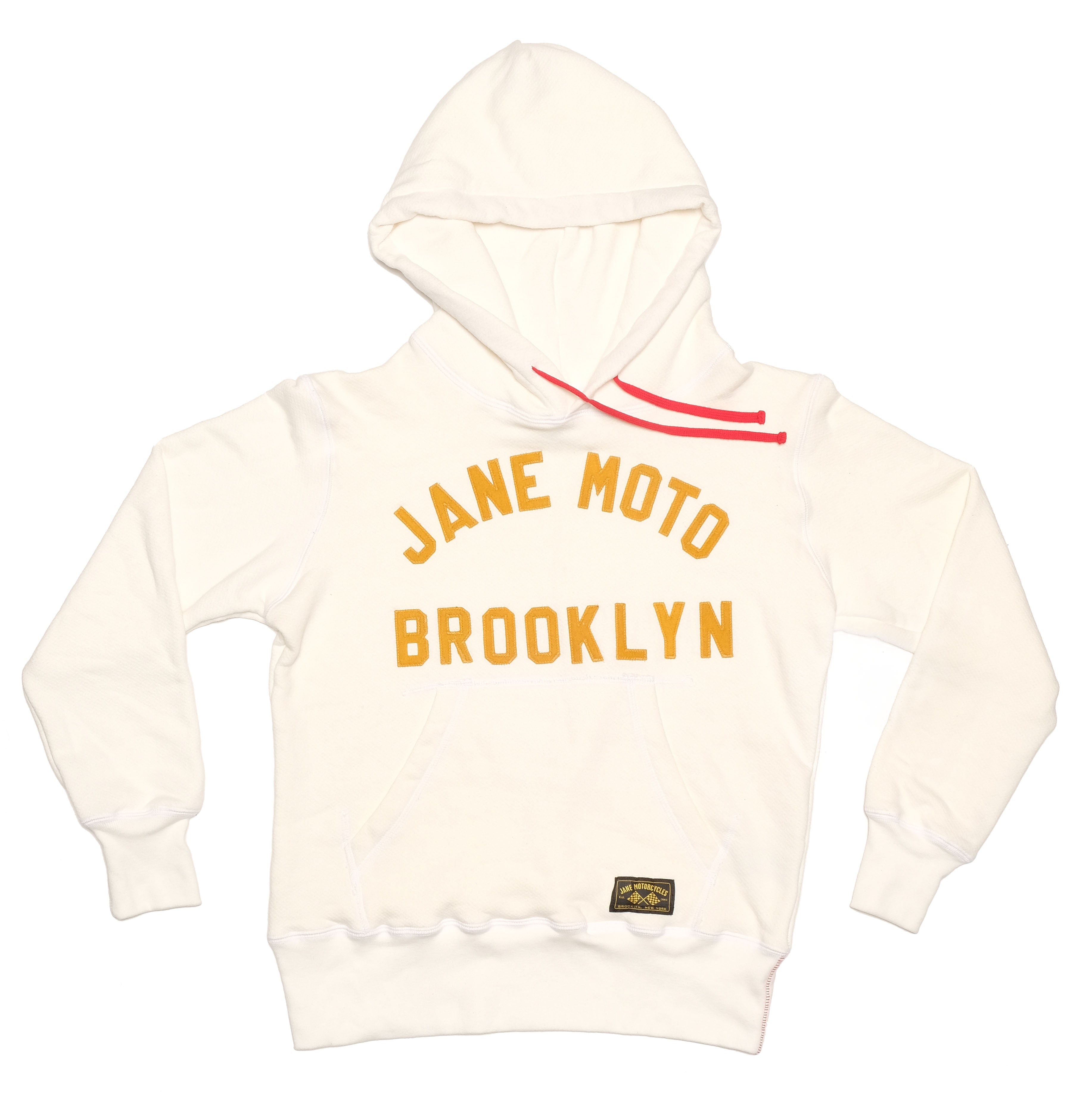 GOLD FELT GARMENT DYED ORGANIC COTTON HOODIE - WHITE