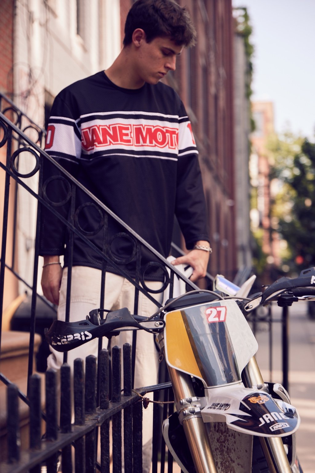 Black/White/Red Mesh Jersey L/S