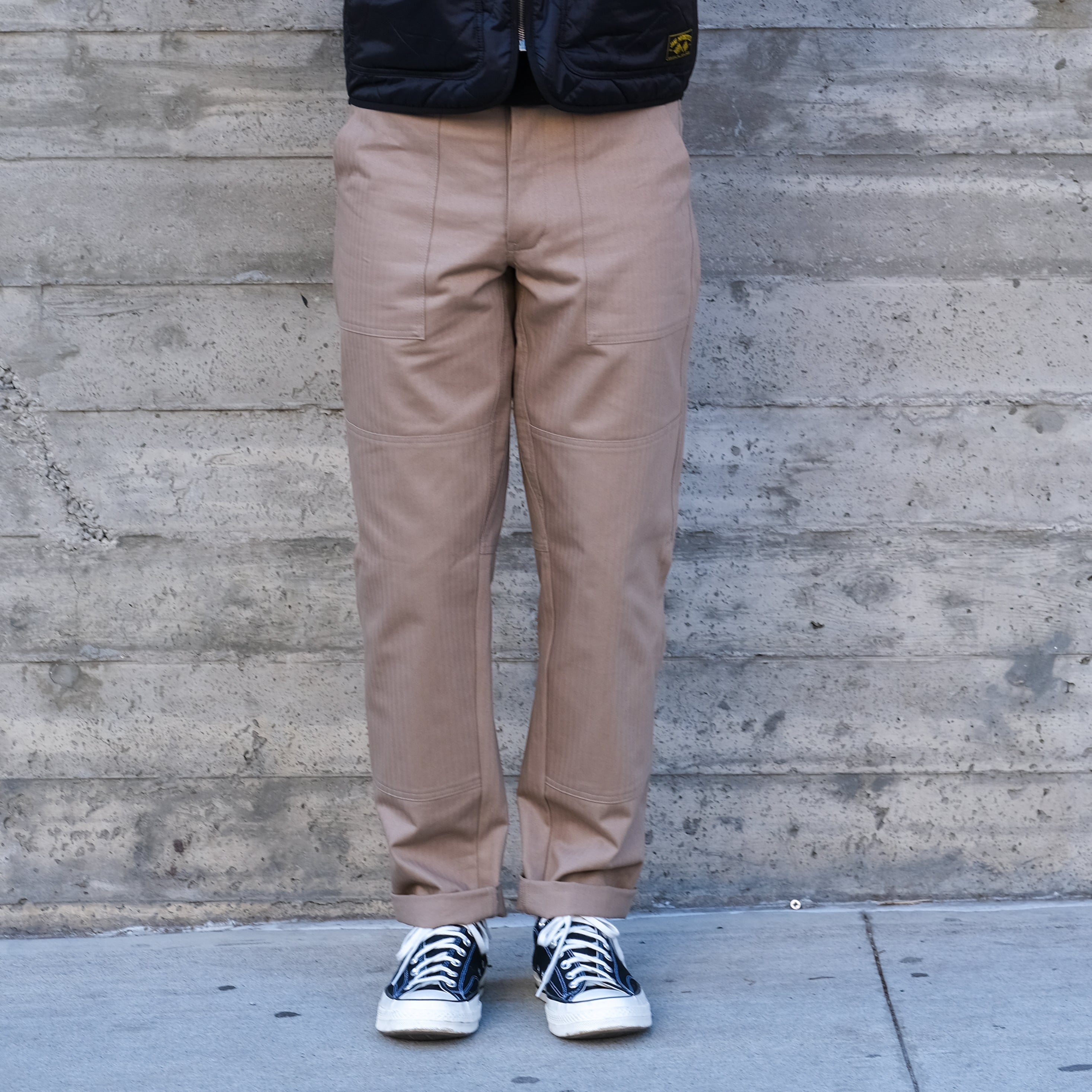 Bedford Double Knee Pant - Tan Herringbone