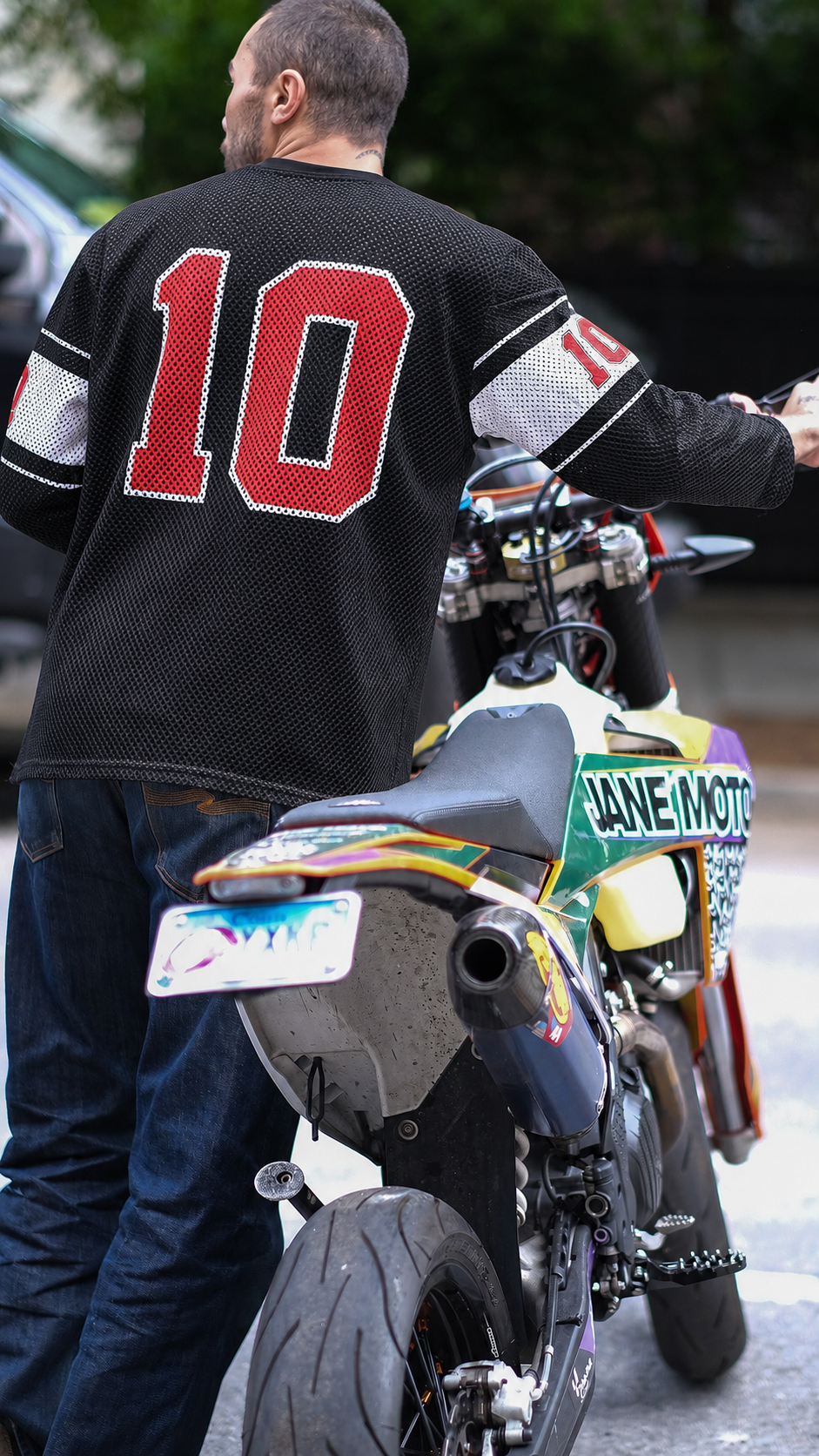 Black/White/Red Mesh Jersey L/S
