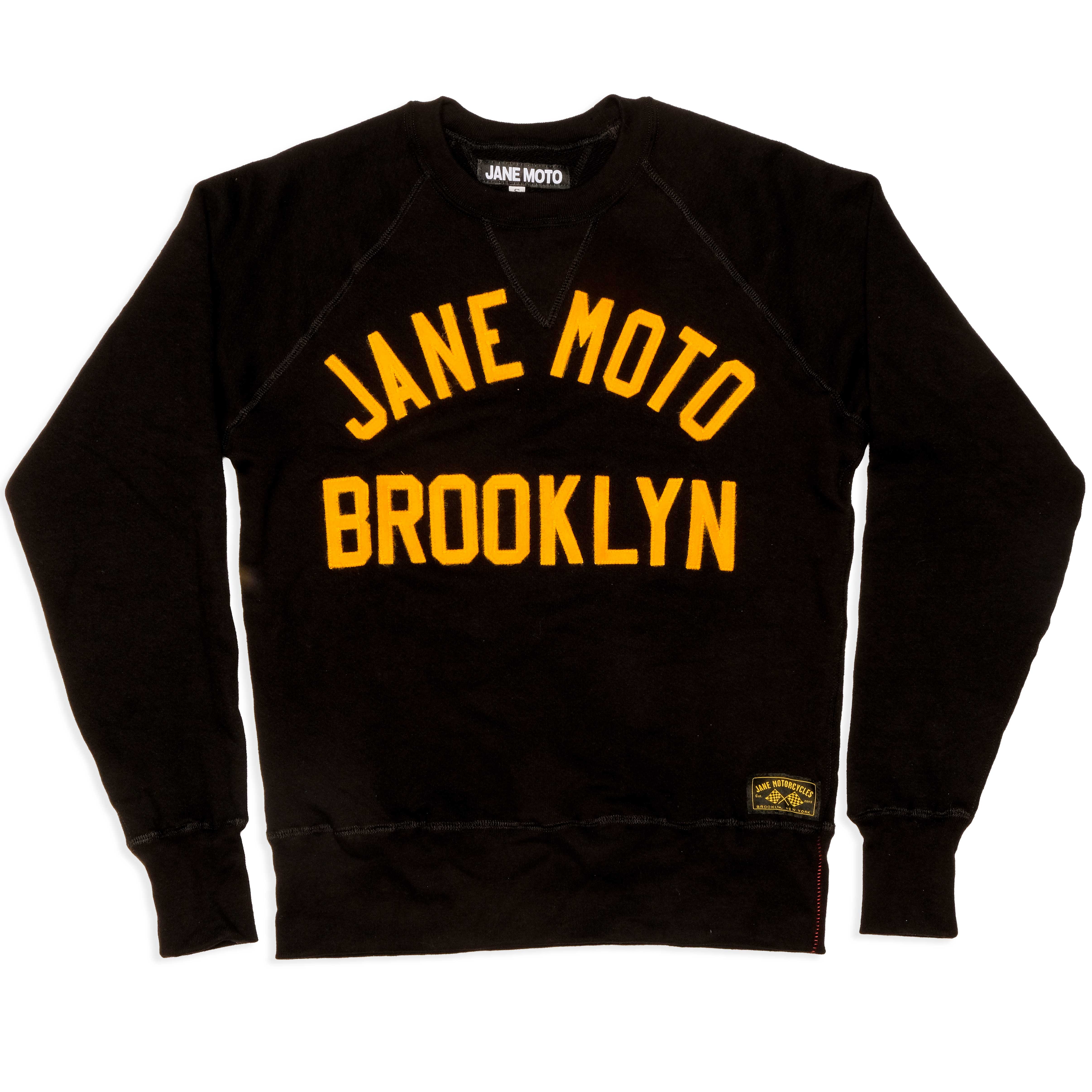 GOLD FELT ORGANIC COTTON CREWNECK - BLACK