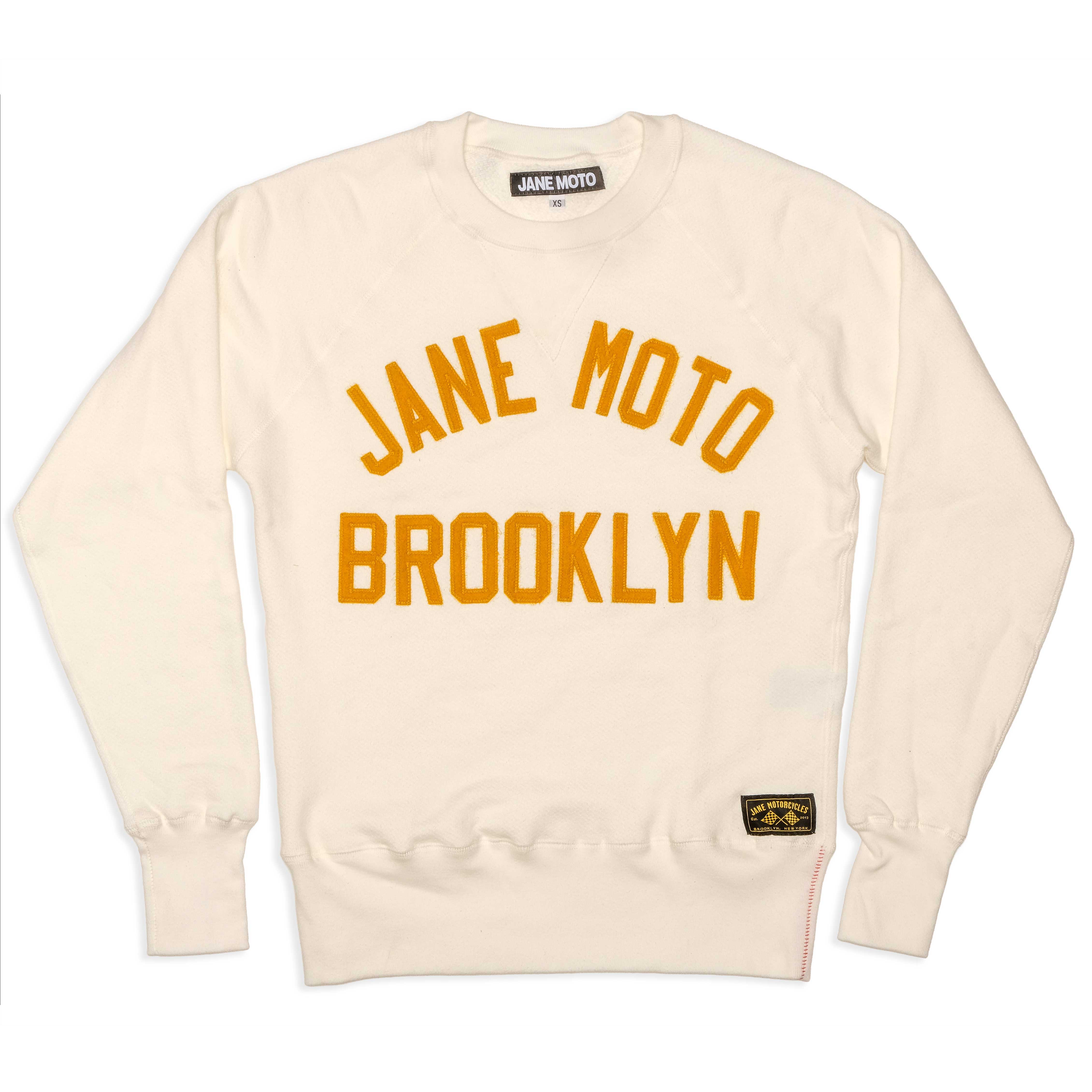 GOLD FELT ORGANIC COTTON CREWNECK - WHITE