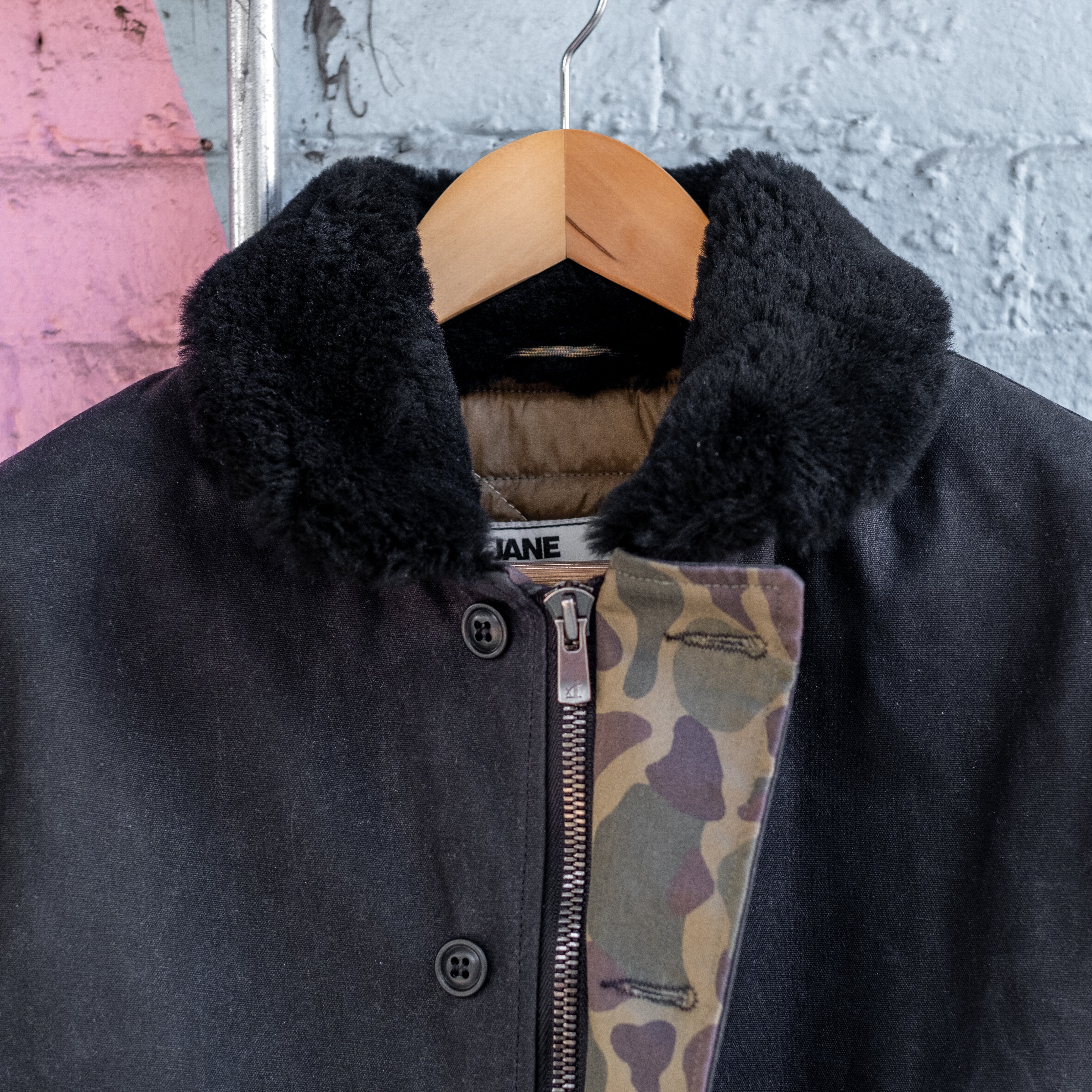 Deck Jacket - Black Shearling