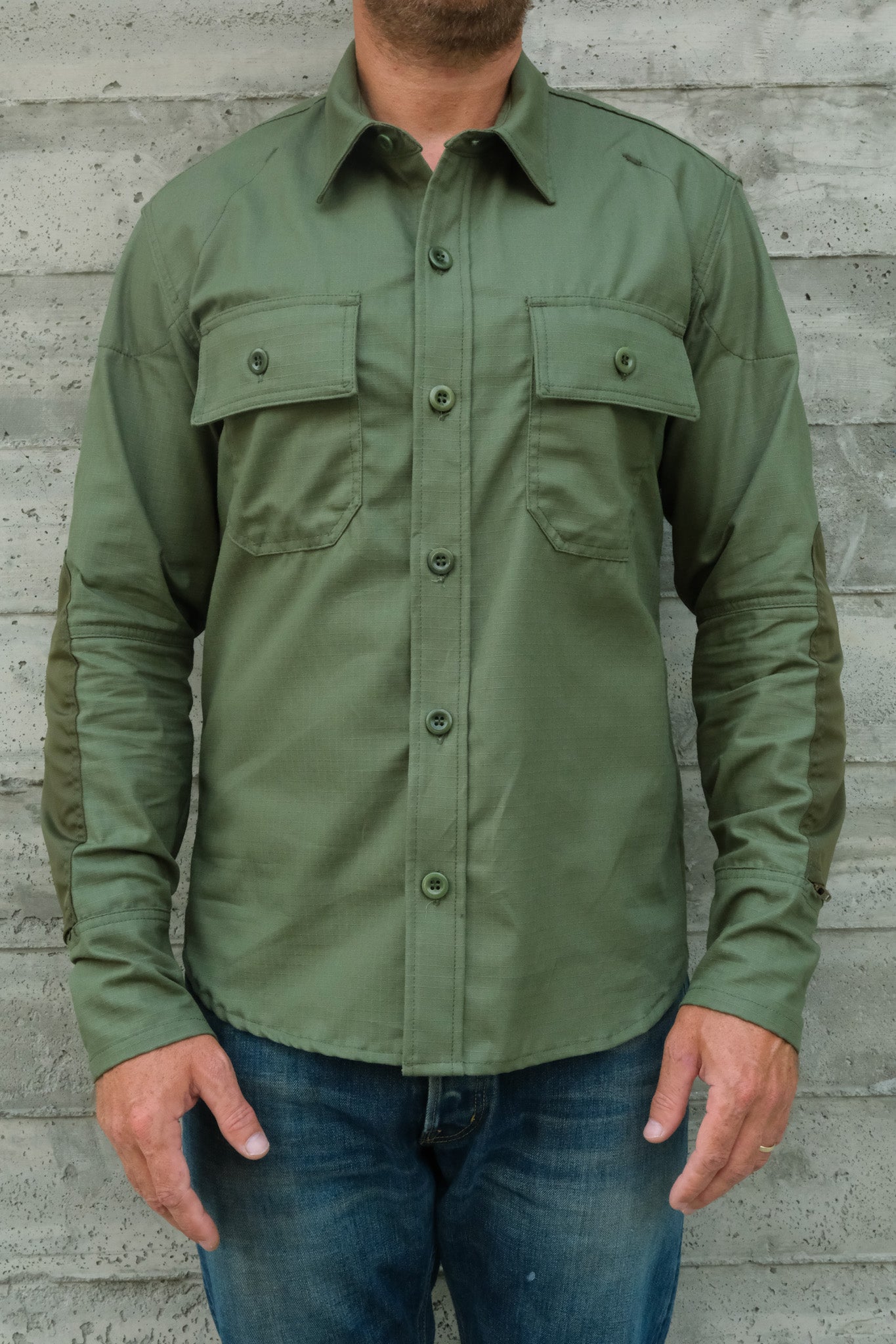 The Mercer Riding Shirt - Cotton Ripstop - Army Green