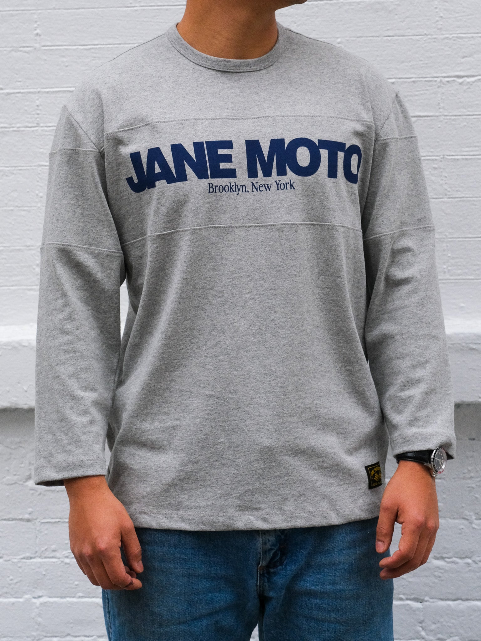 JANE MOTO - MIDWEIGHT VINTAGE FOOTBALL JERSEY - GRAY