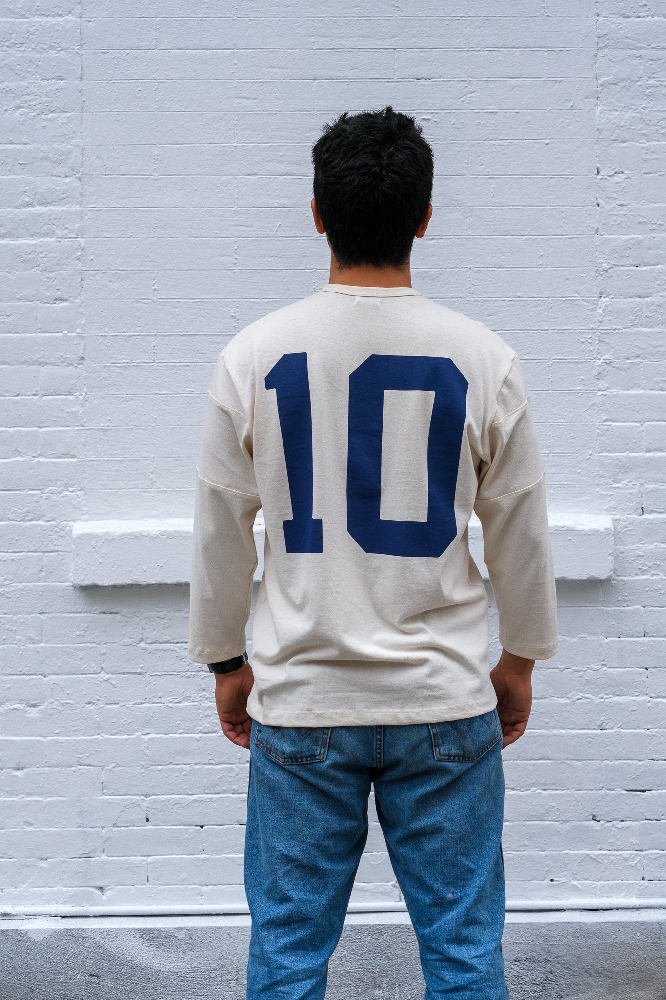 JANE MOTO - MIDWEIGHT VINTAGE FOOTBALL JERSEY - NATURAL