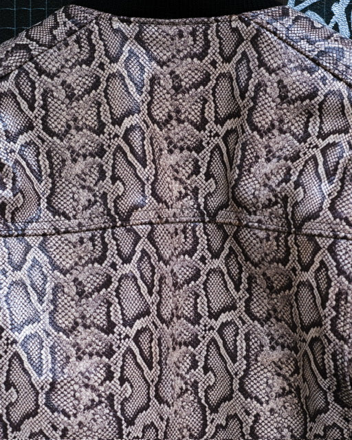 THE MARCY Leather Bomber - Snake Print