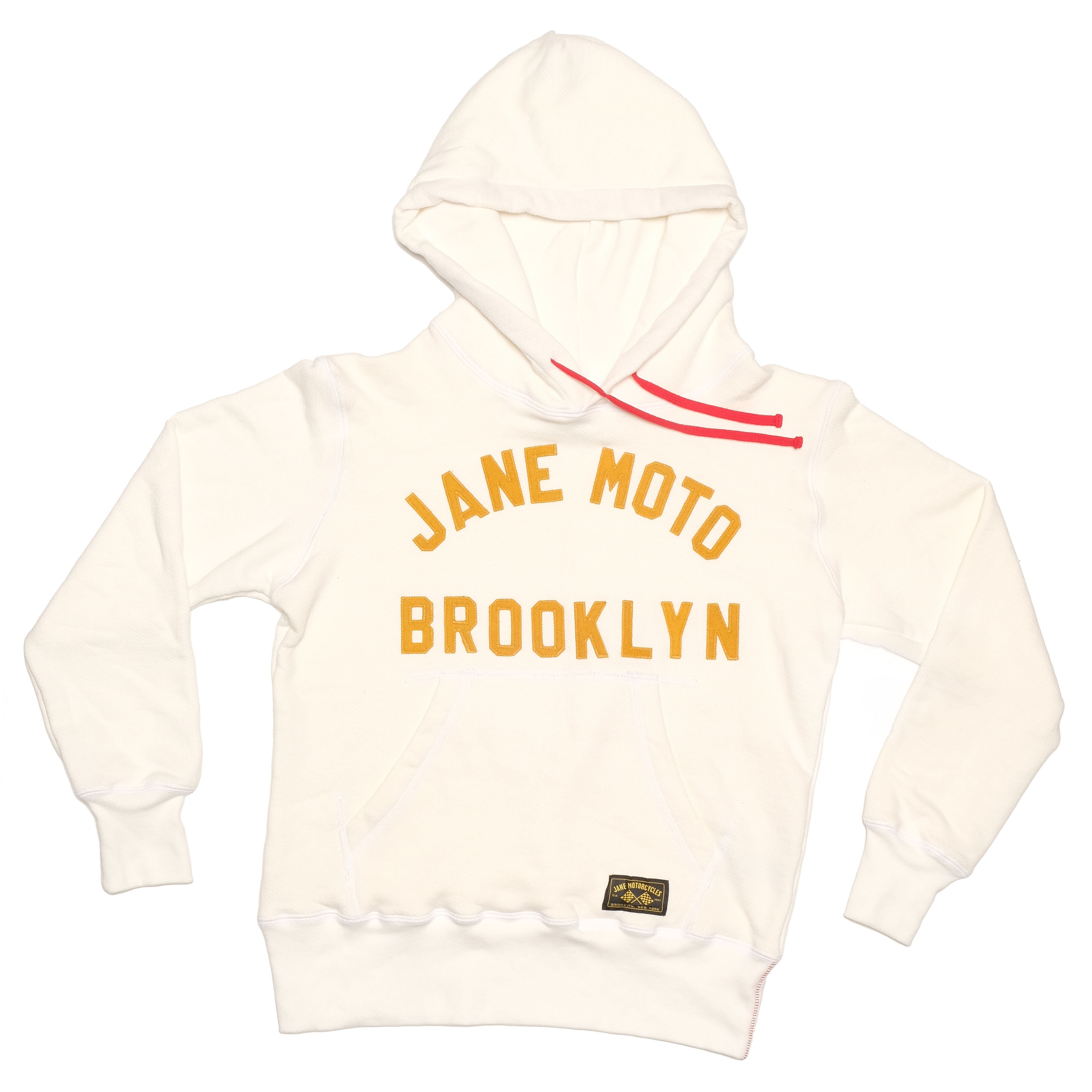 GOLD FELT GARMENT DYED ORGANIC COTTON HOODIE - WHITE
