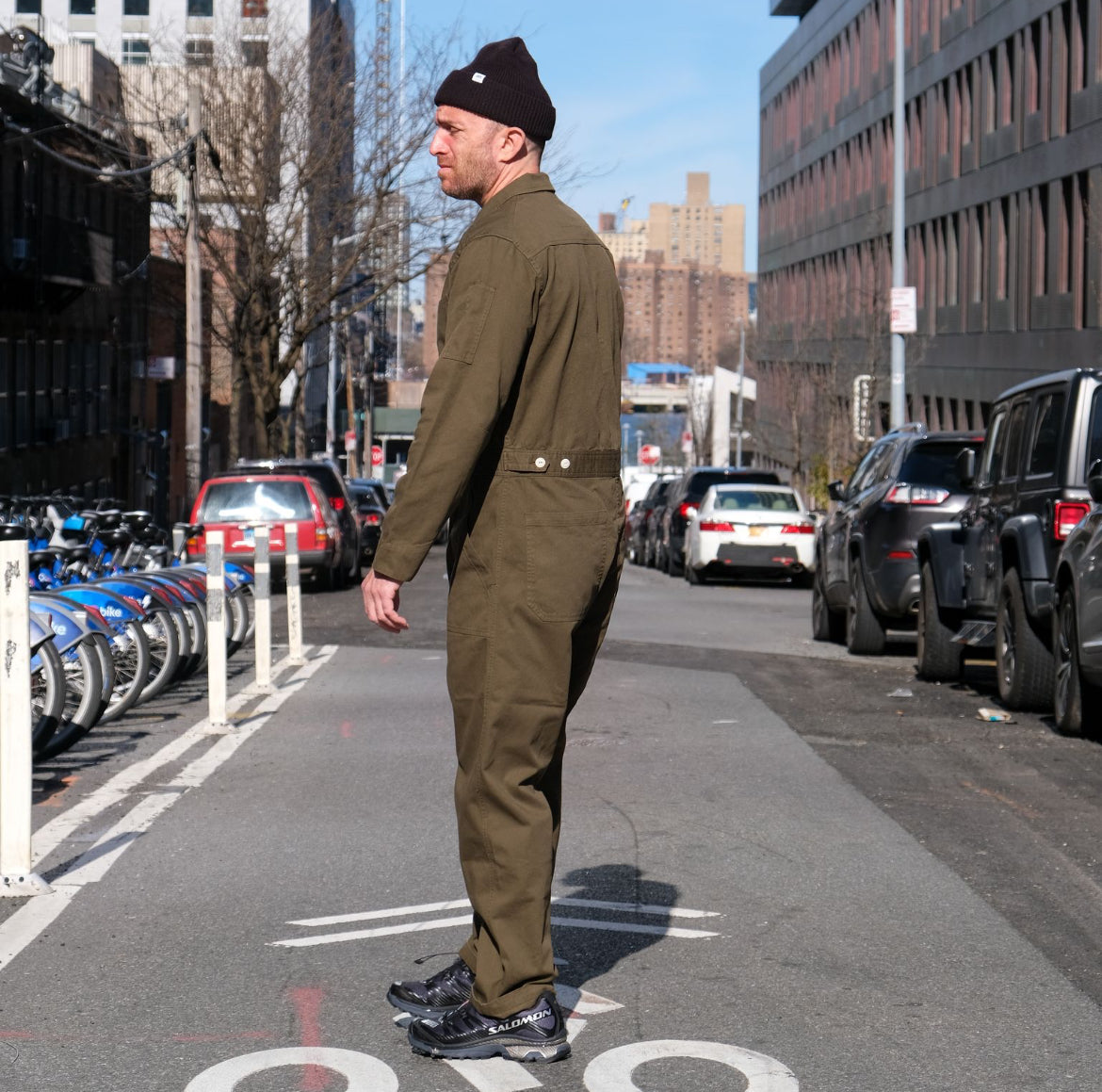 Olive Garment Dyed Coveralls
