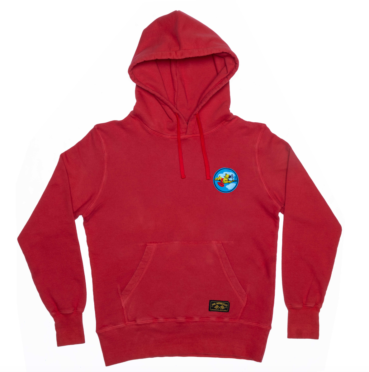 437 FS GARMENT DYED ORGANIC COTTON HOODED SWEATSHIRT - RED