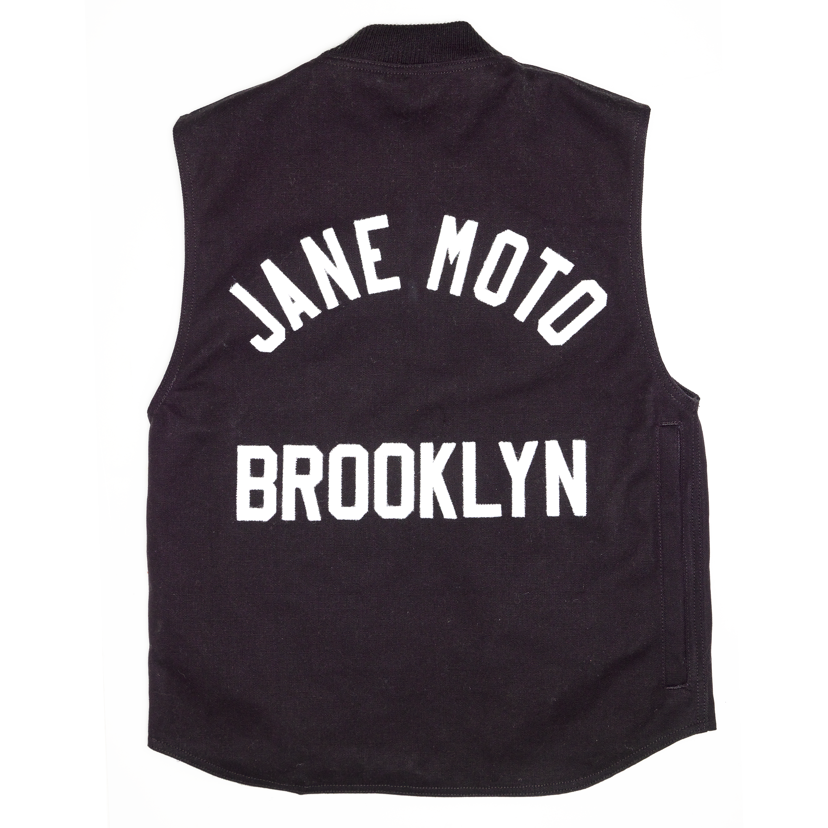JANE MOTO Embroidered BQE Heavyweight Canvas Vest - Black