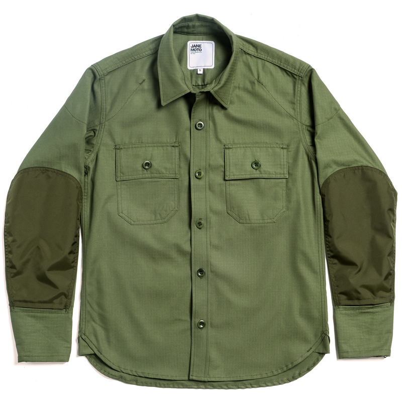 The Mercer Riding Shirt - Cotton Ripstop - Army Green