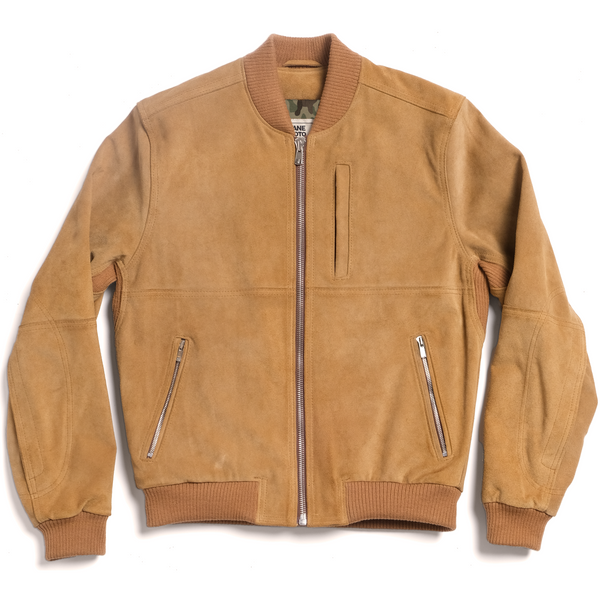 THE MARCY Suede Bomber - TAN