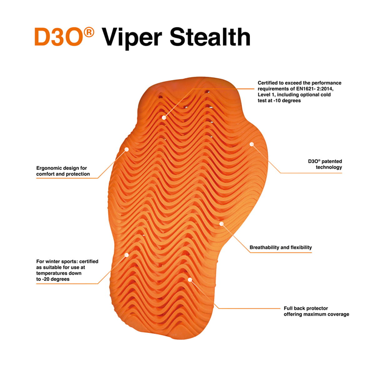 D3O Viper Stealth Back Protector - Level 2