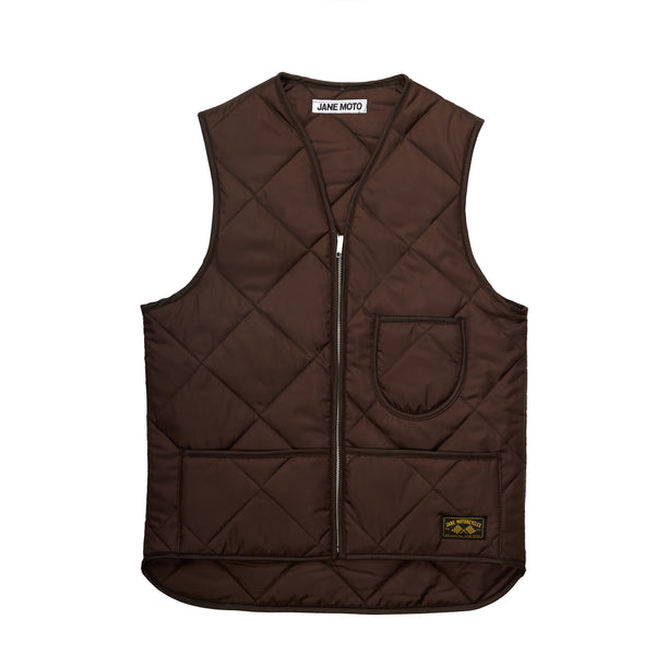 THE UNION QUILTED VEST - Brown