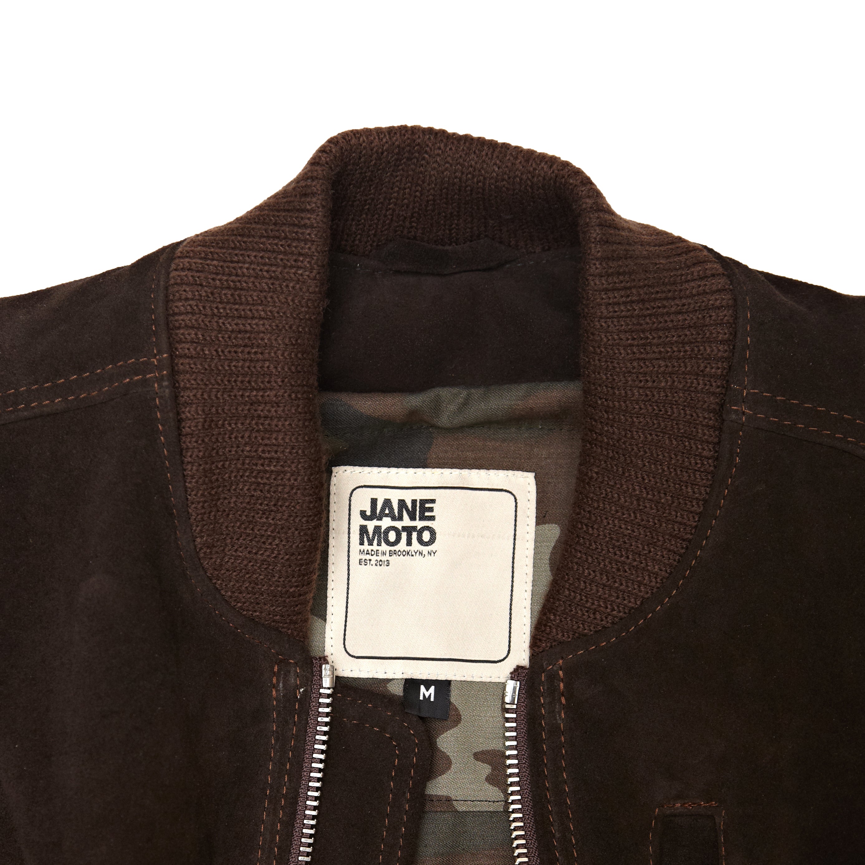 THE MARCY Suede Bomber - CHOCOLATE