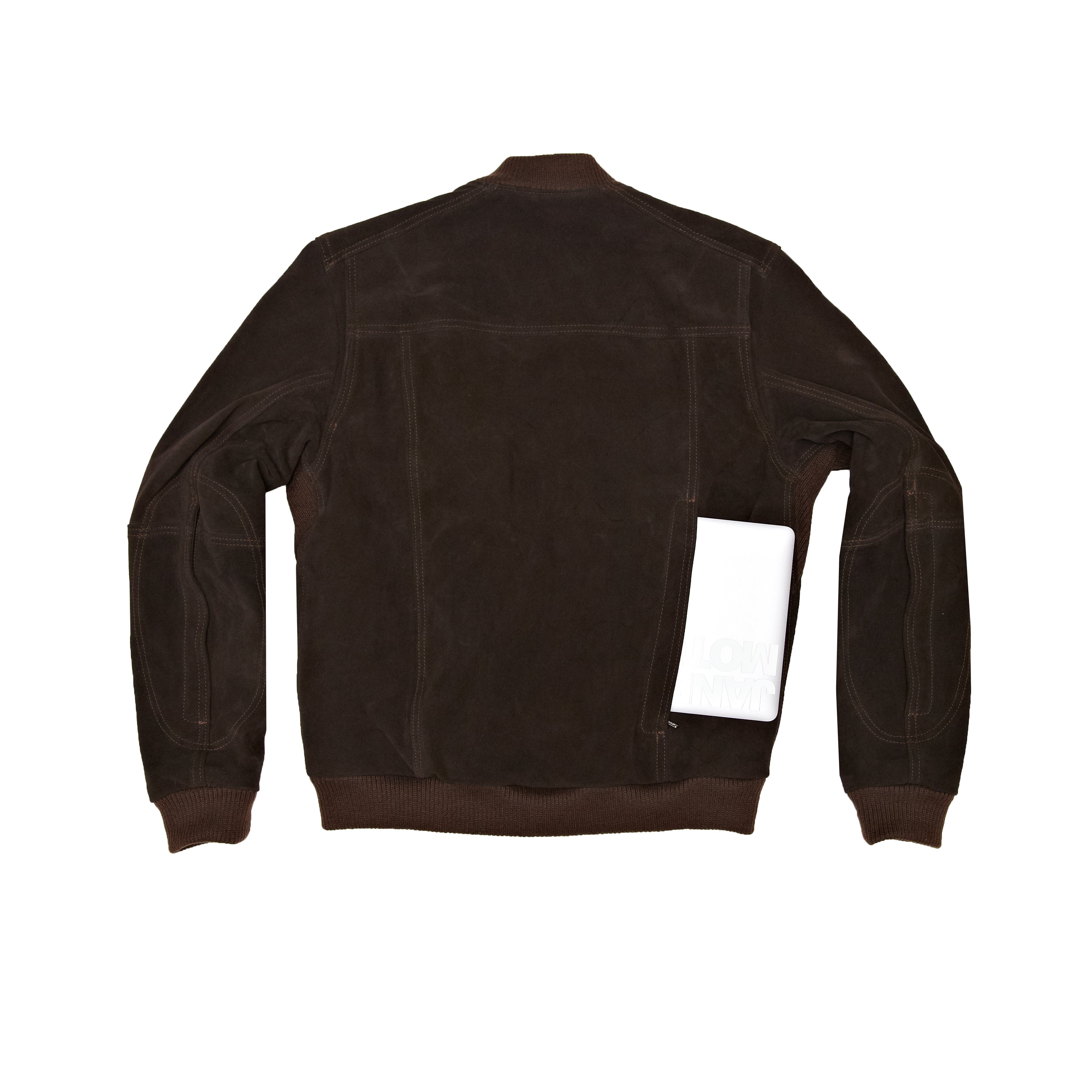THE MARCY Suede Bomber - CHOCOLATE