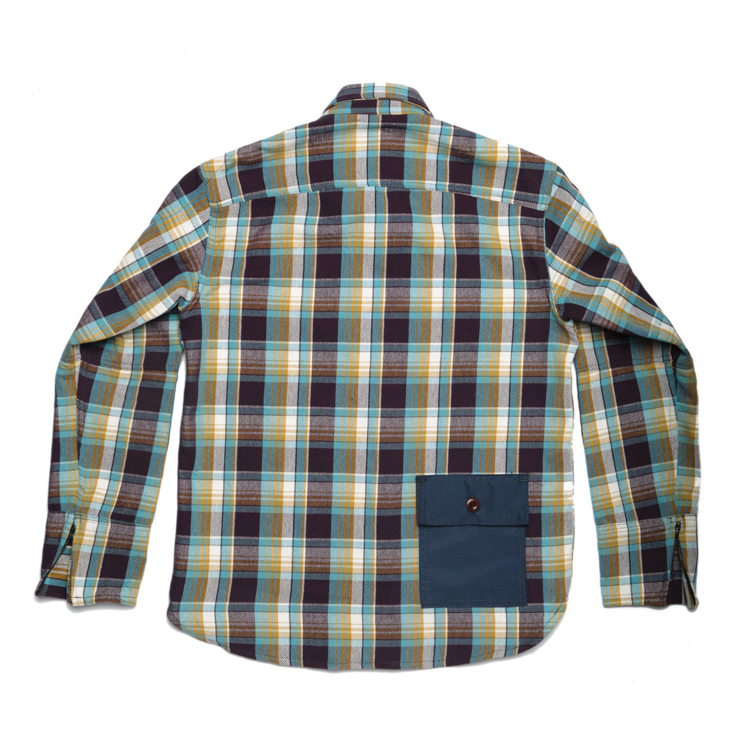 THE MERCER Riding Shirt -Blue Plaid Flannel - Limited Edition